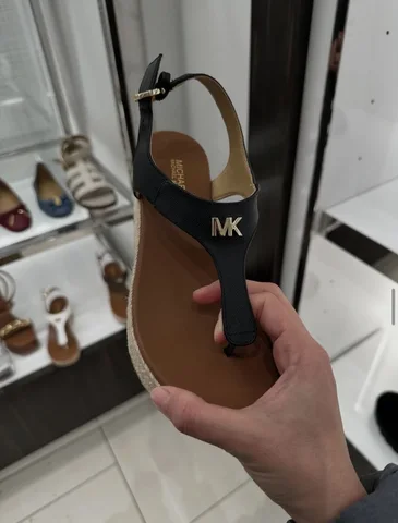 MICHAEL KORS for ladies, laney, wedges espadrille sandal, faux leather black