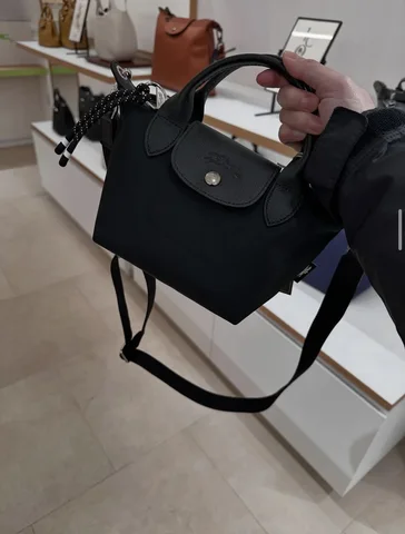 LONGCHAMP, energy, xs top handle bag, with adjustable long strap, black