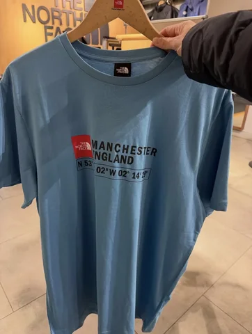 THE NORTH FACE, for men, round neck t shirt, manchester blue