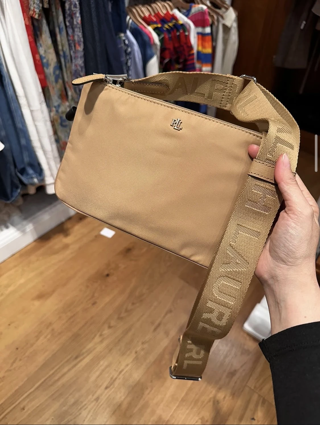 POLO RALPH LAUREN, small crossbody bag, nylon brown