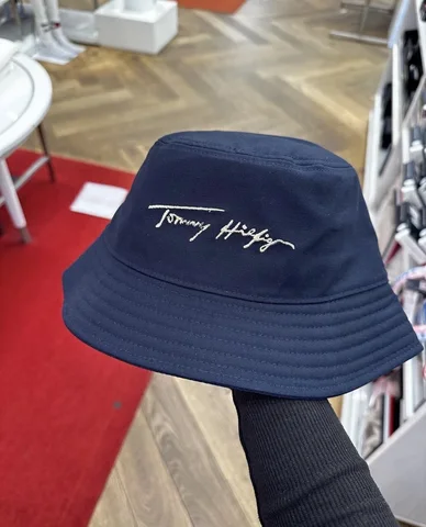 TOMMY HILFIGER, for ladies, bucket hat, canvas dessert sky blue