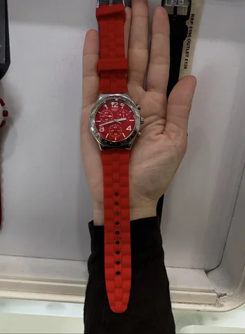 SWATCH, for adult, irony large chronograph watch, red