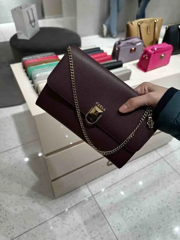 FURLA, circe, XL crossbody bag, leather, Syrah Burgandy