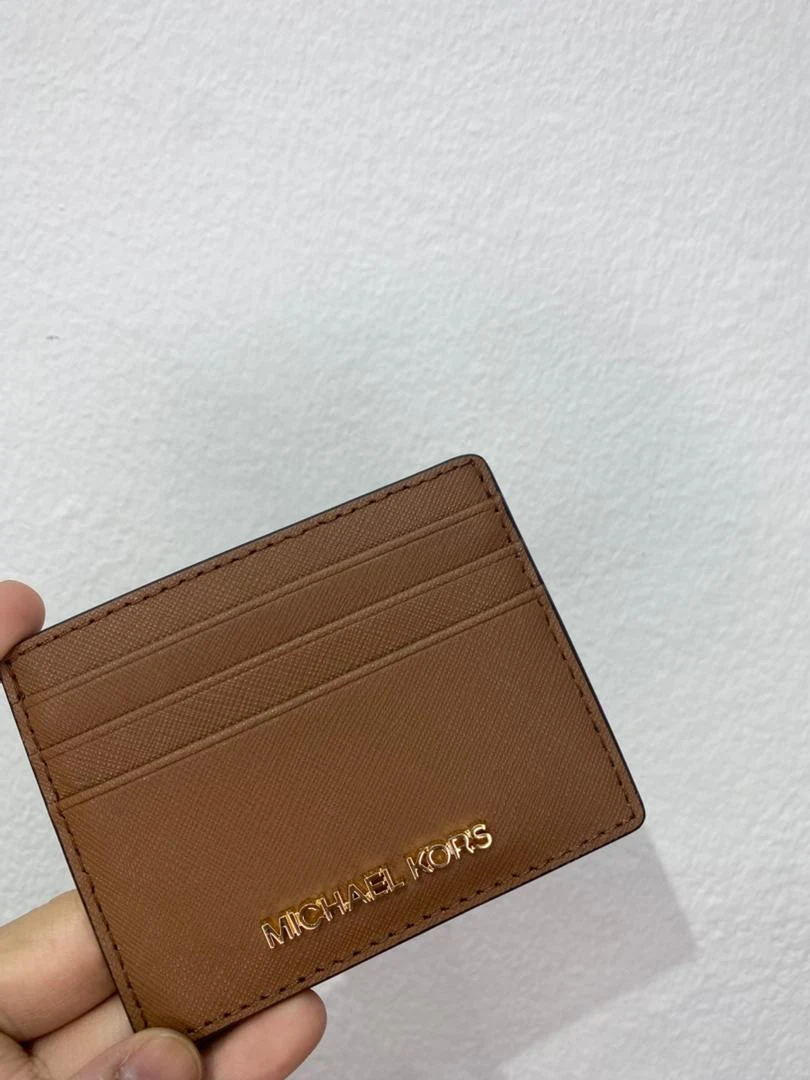 MICHAEL KORS, for ladies, small card holder, leather, luggage brown