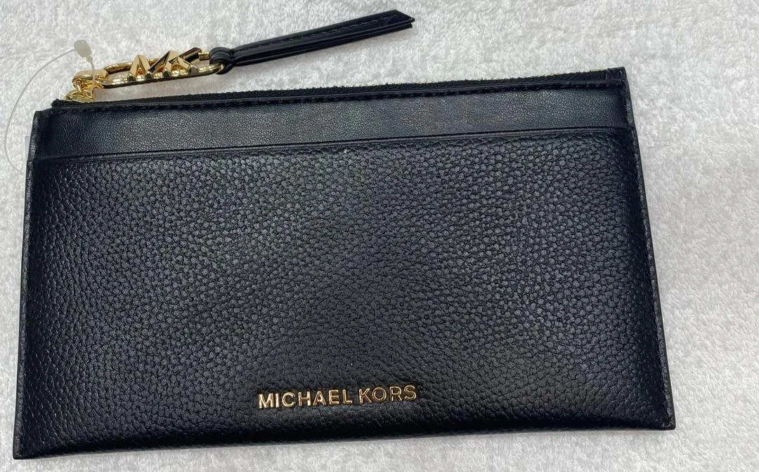 MICHAEL KORS, for ladies, empire, large zip card holder, leather black