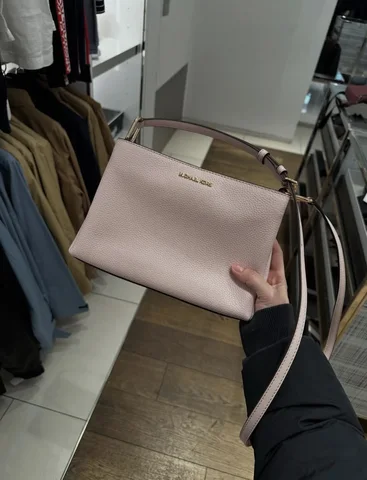 MICHAEL KORS, for ladies, Trisha crossbody bag, pebbled leather, powder blush pink