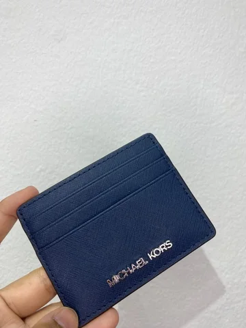 MICHAEL KORS, for ladies, small card holder, leather navy
