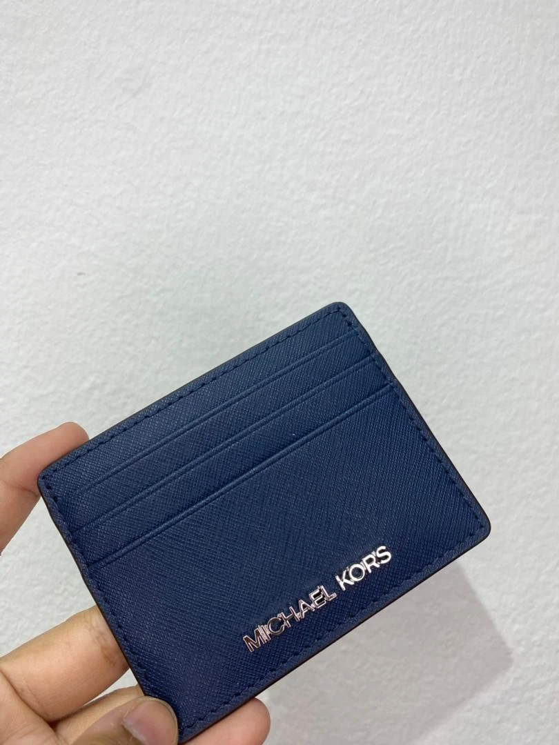 MICHAEL KORS, for ladies, small card holder, leather navy