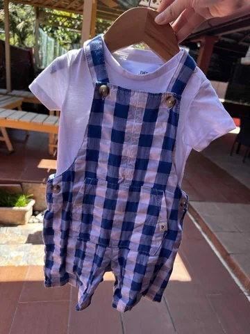 F and F by TESCO, for kids baby , dungaree and romper, blue 12-18 month