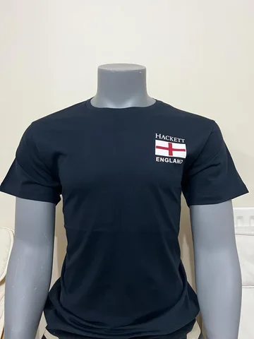 HACKETT, Hackett London, for men, round neck t shirt, England flag, navy