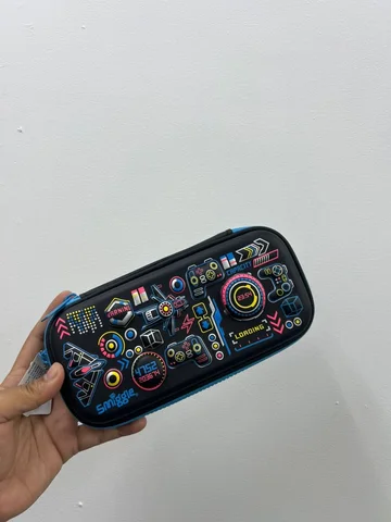 SMIGGLE, for kids, hard top pencil case, gaming monitor, black