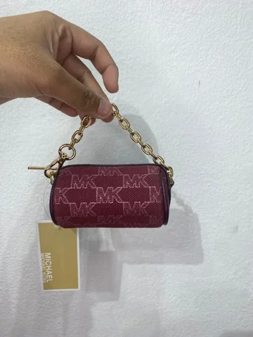 MICHAEL KORS, for ladies, coin purse with chain, signature print red