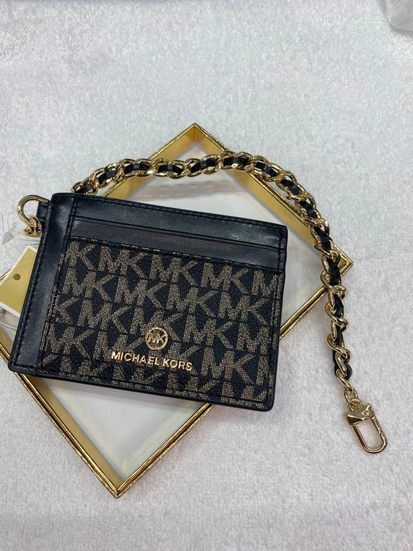 MICHAEL KORS, for ladies, ID tag with wrist strap, signature print, gold