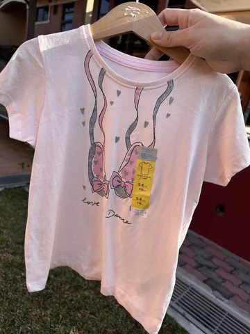 PRIMARK, for kids girls, short sleeves t shirt, pink 5-6 yrs