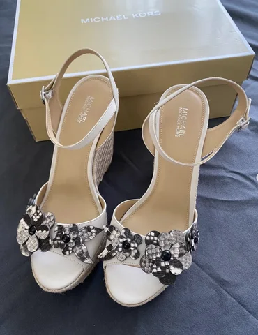 MICHAEL KORS, for ladies, Lora, wedges, floral white *tatty box
