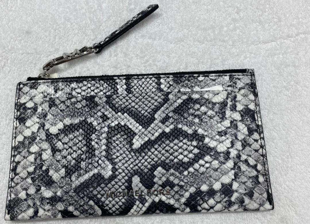 MICHAEL KORS, for ladies, empire, large zip card holder, printed snake