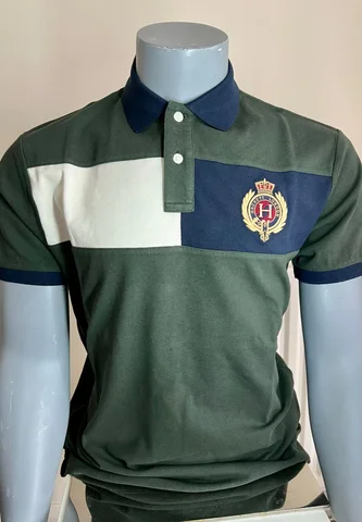 HACKETT, for men, collared t shirt, mesh cotton, classic fit, embroidered, forest green size: L, XL
