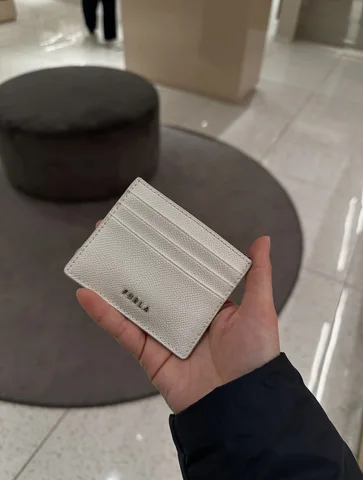FURLA, classic, small card holder, leather, marshmallow white
