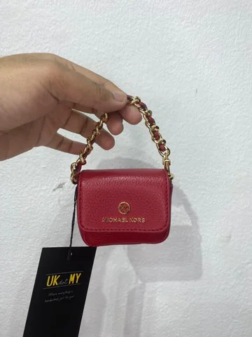 MICHAEL KORS, for ladies, airpod case, leather red