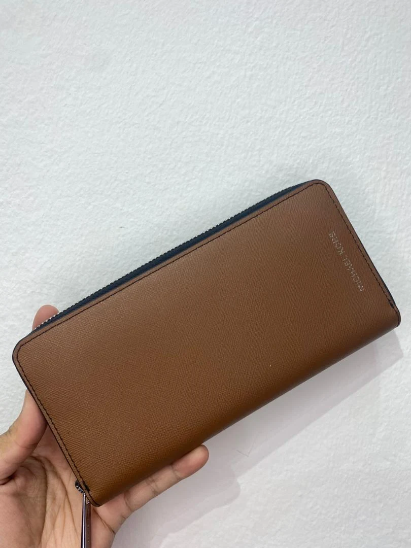 MICHAEL KORS, for men, zip around continental wallet, brown