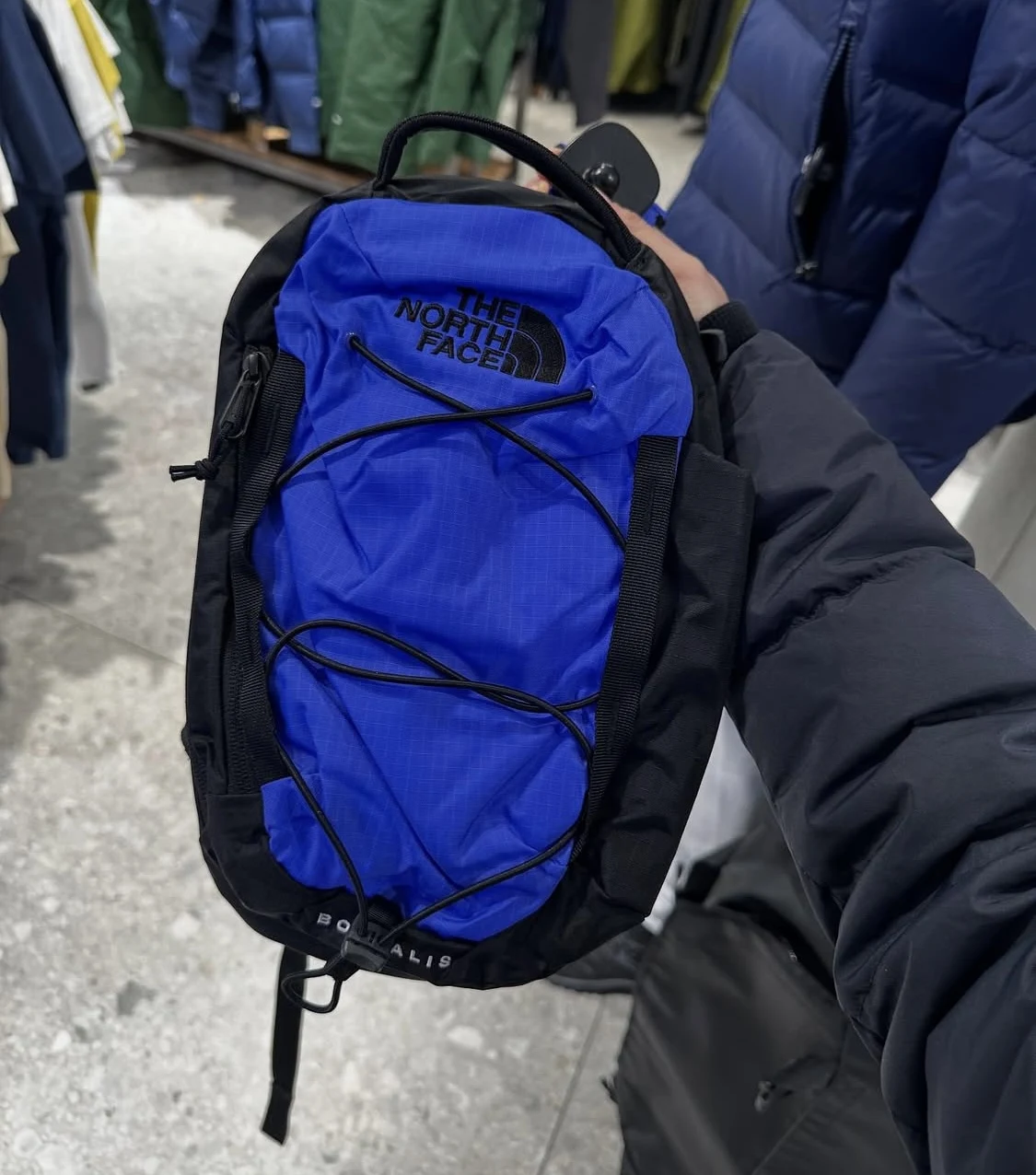 THE NORTH FACE, for men, single strap backpack, nylon blue