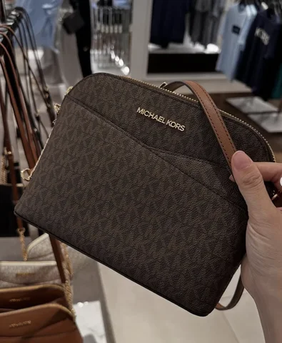 MICHAEL KORS, for ladies, dome shape crossbody bag, signature print, brown