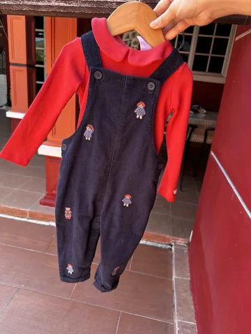 F and F by TESCO X PADDINGTON, dungaree and red romper, 12-18 month